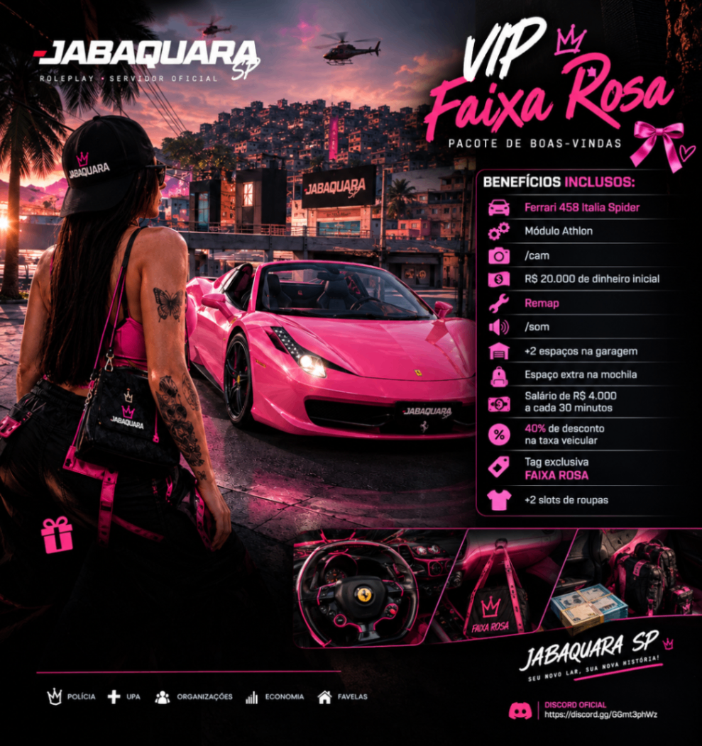 VIP FAIXA ROSA - EXCLUSIVO PARA MULHERES